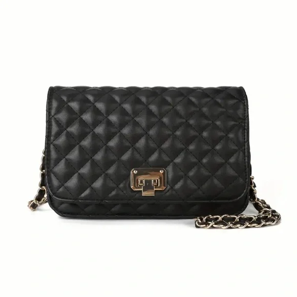 Elegant Black Quilted Chain Bag - Picture 1 of 6